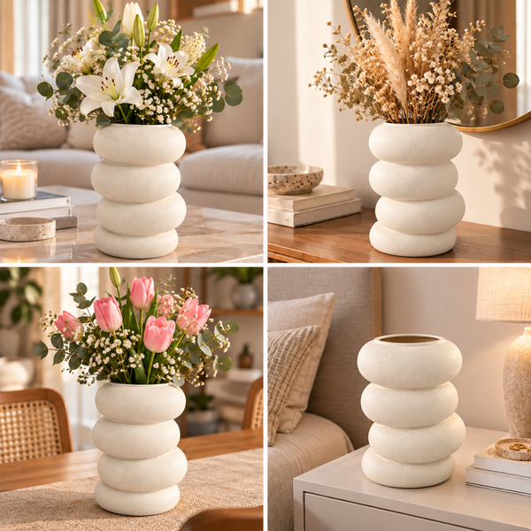 Jarrón Florero Decorativo Cerámica Moderno Mate 23,5 Cm