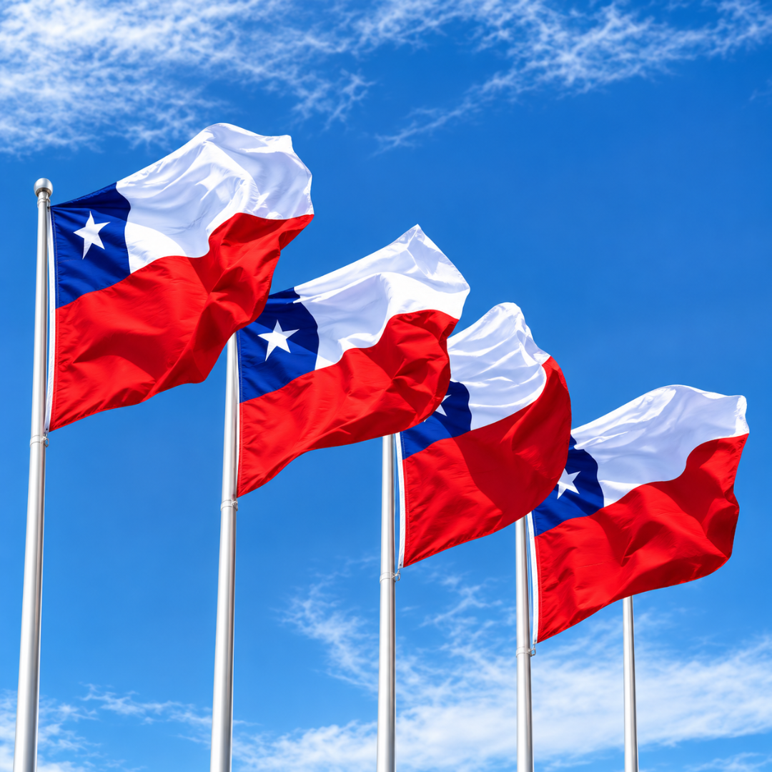 Bandera Chilena 180x120 Cm Estrella Bordada Fiestas Patrias