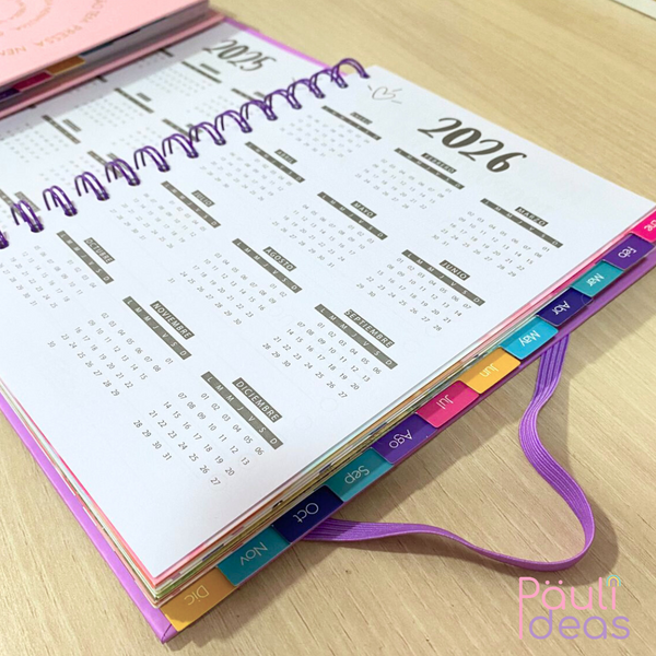 Agenda 2026 Planner Con Separadores Tamaño A5 21cm X 14,5cm