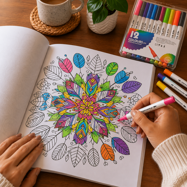 Set De 4 Libros Mándalas Antiestrés Para Colorear