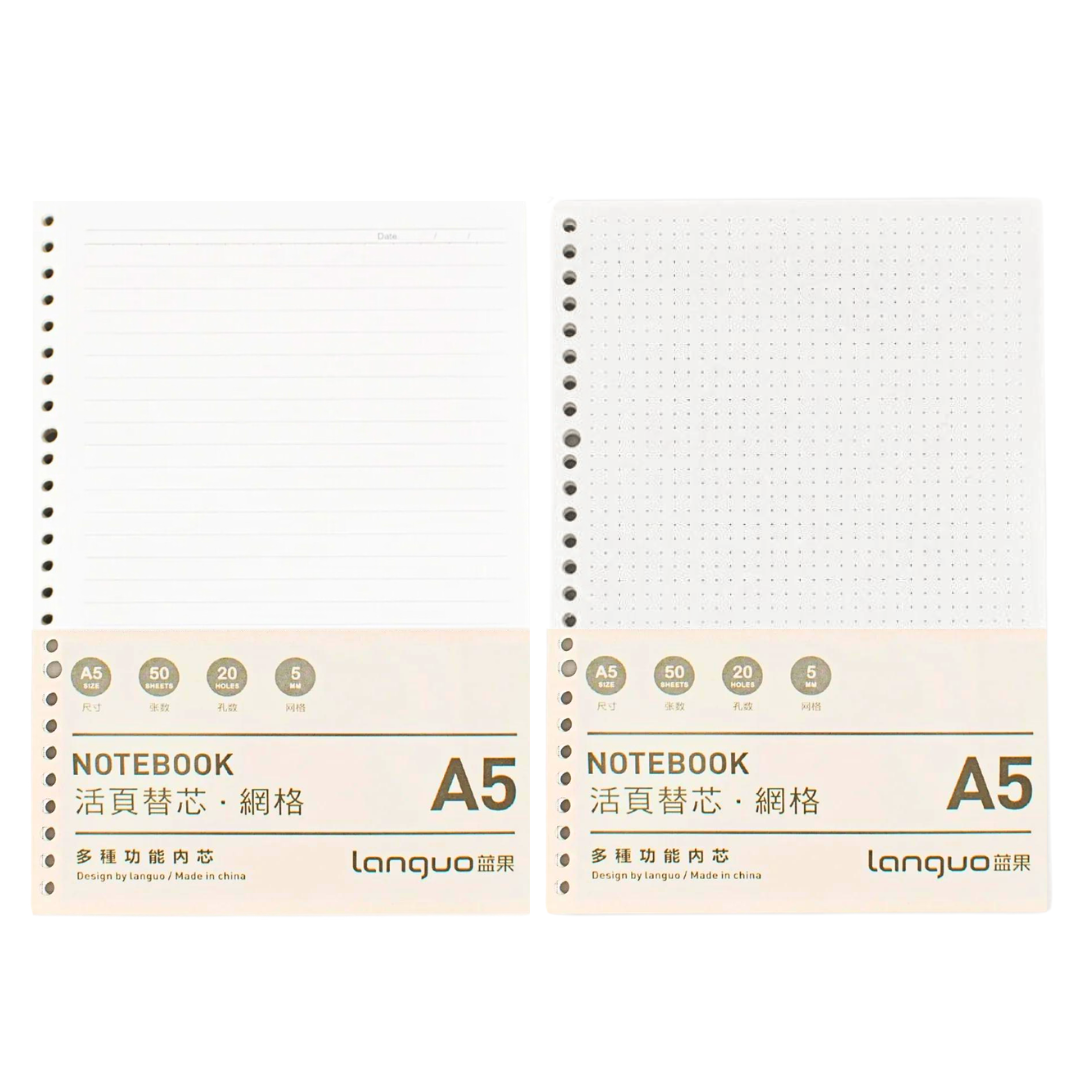 Pack De 2 Repuesto De Hojas Para Libreta Anillada A5 Mixto