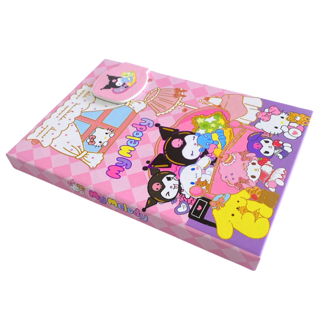 Set Agenda Libreta Kuromi + 1 Lápiz Multicolor Kawaii