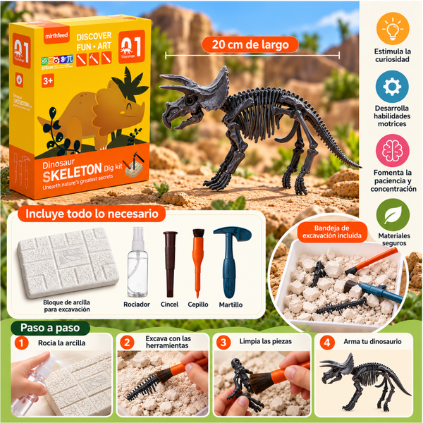 Juego De Arqueología Esqueleto Dinosaurio Fosil Para Niños