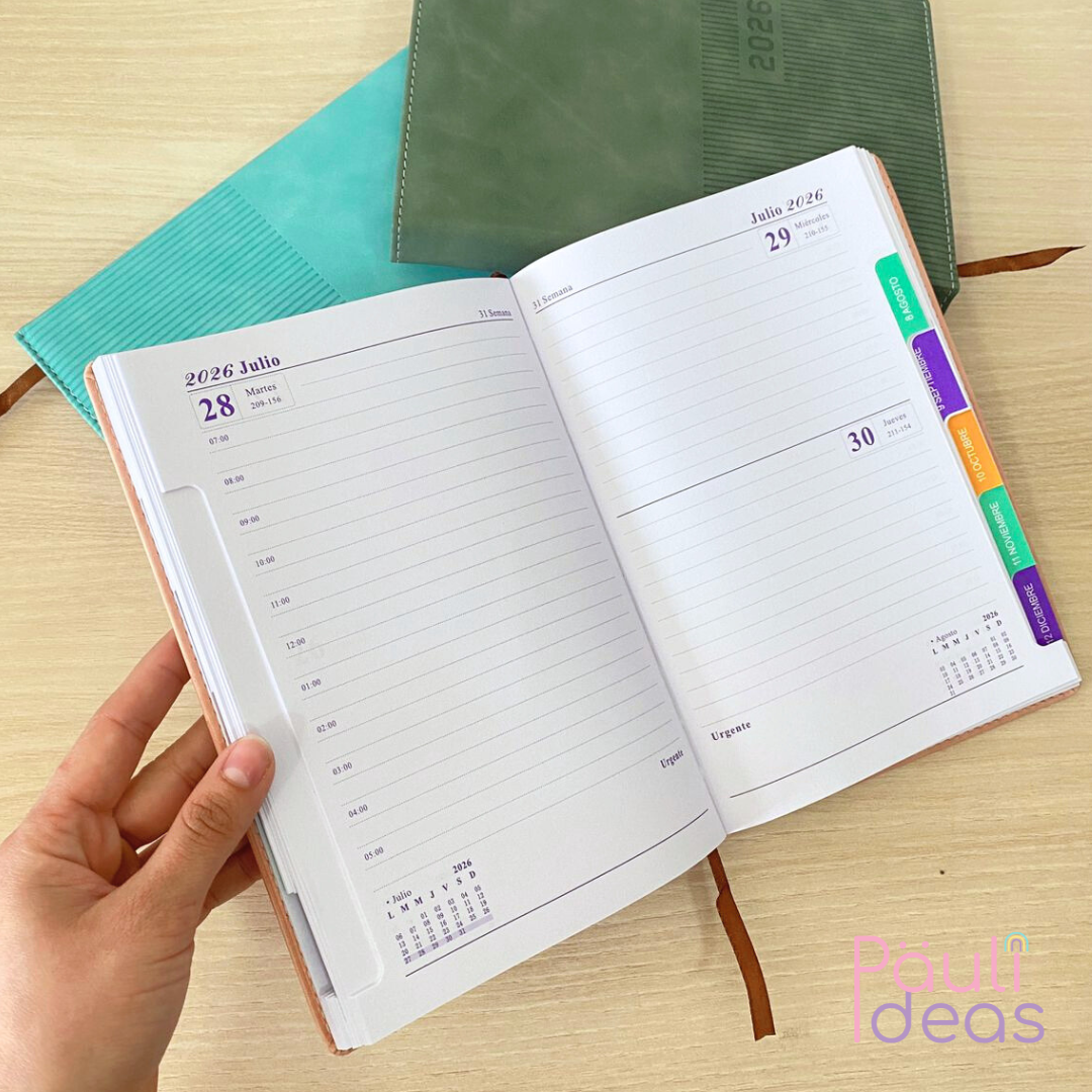 Agenda 2026 Ejecutiva A5 De Colores Con Diseños Kawaii