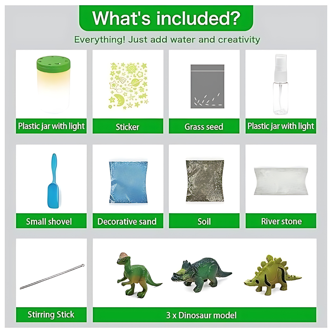 Terrario Dinosaurio Experimentos Para Niños Proyecto Plantas