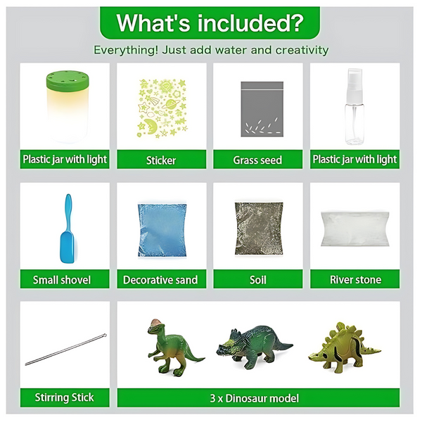 Terrario Dinosaurio Experimentos Para Niños Proyecto Plantas