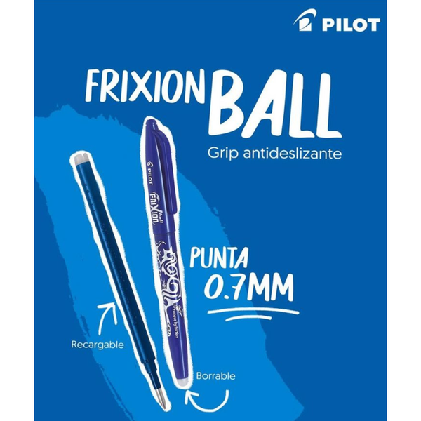 Lápiz Gel Borrable Pilot Frixion Ball 0.7 Mm + Repuesto