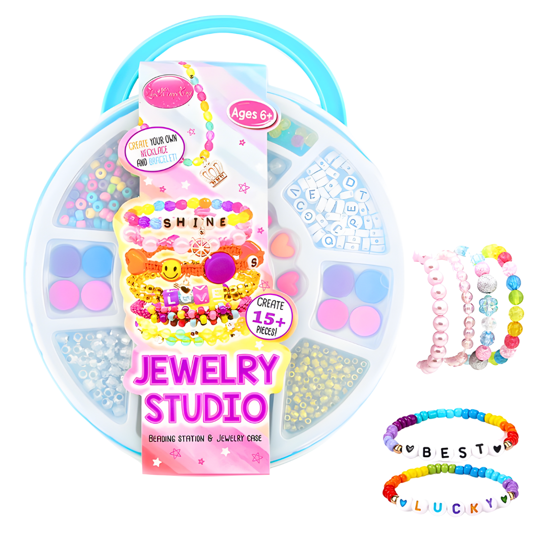 Kit Maleta Para Hacer Pulseras Y Collares Manualidades Niñas