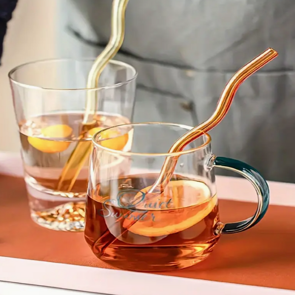 Set De 4 Bombillas Pajillas De Vidrio + 1 Cepillo