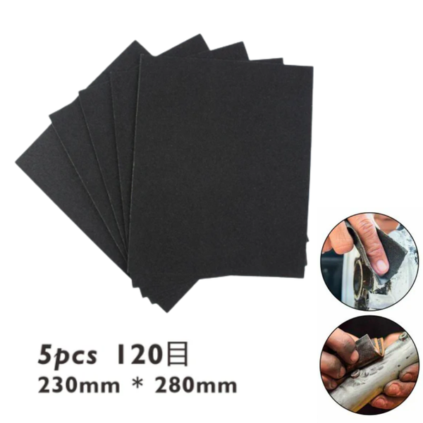 Papel De Lija Al Agua Grano Fino 23x28 Cm Pack De 5