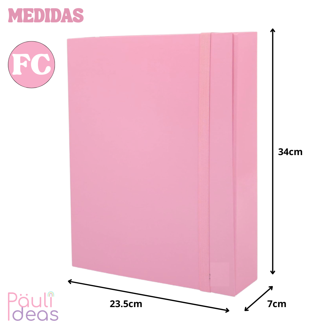 Carpeta Archivadora Porta Documentos Con Elástico Lomo 7cm