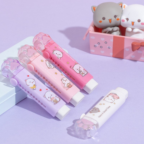 Set de Gomas de Borrar Retráctil Garrita Kawaii