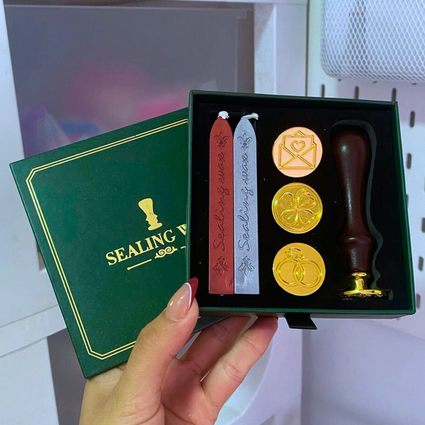 Sello Con Lacre Vintage Timbre Cera Tarjetas