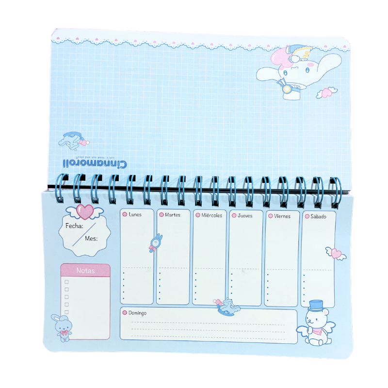 Planner Semanal Libreta Kuromi My Melody Cinnamon Roll