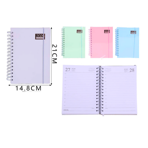 Agenda A5 Colores Pastel Diseño Kawaii 2026