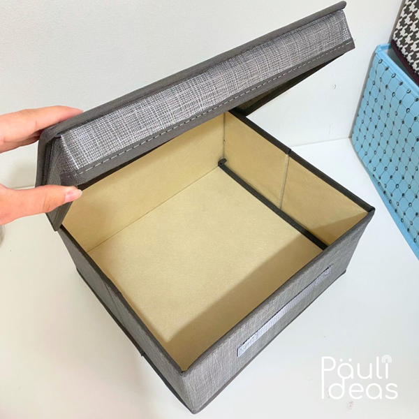 Caja Organizadora De Tela Con Tapa Para Ropa 30x28x15 Cm