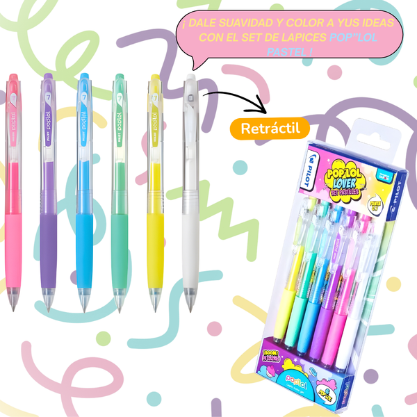Lápices Tinta Gel 0.7mm Pilot Pop'lol Lover Set De 6