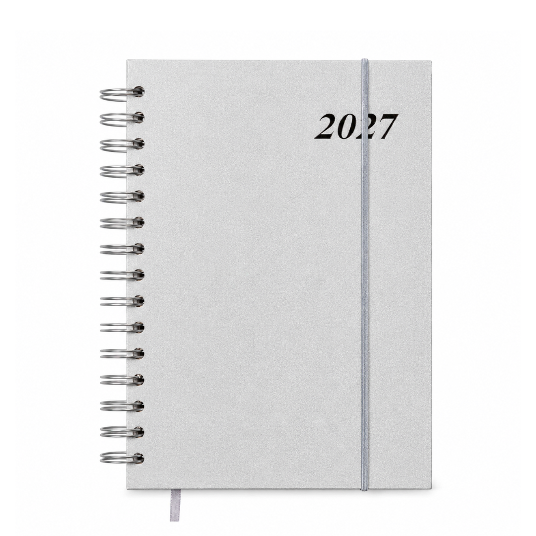 Agenda 2027 A5 Anillada Tapa Dura Planner Con Elástico