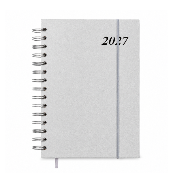 Agenda 2027 A5 Anillada Tapa Dura Planner Con Elástico