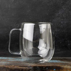 Set 2 Taza De Doble Cubierta De Vidrio 250ml Mug