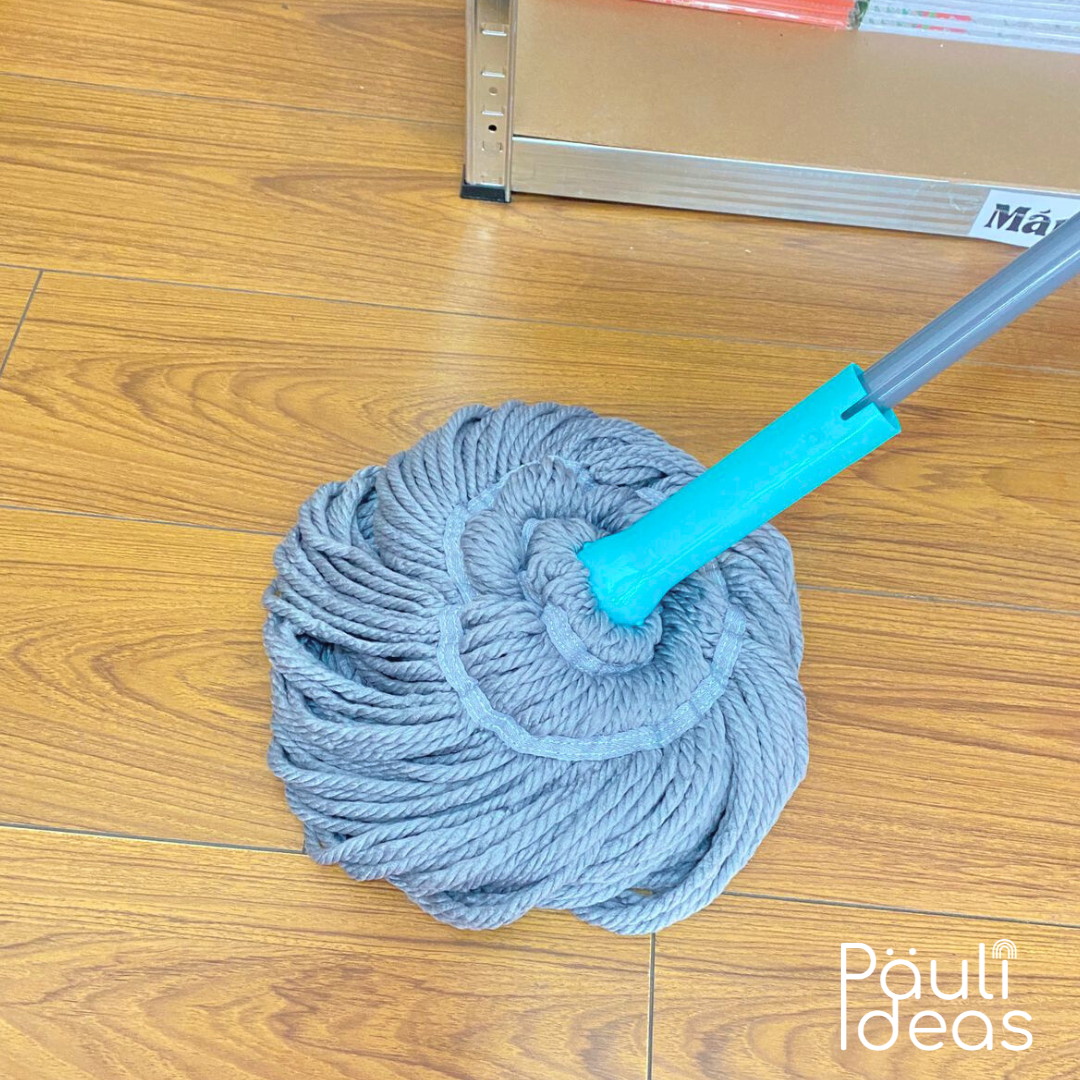 Trapeador Con Exprimidor Automático Para Limpieza