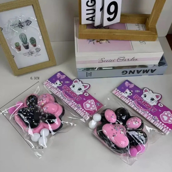 Squishy Pegajosa Patita De Gato Set De 2 Juguete Antiestrés