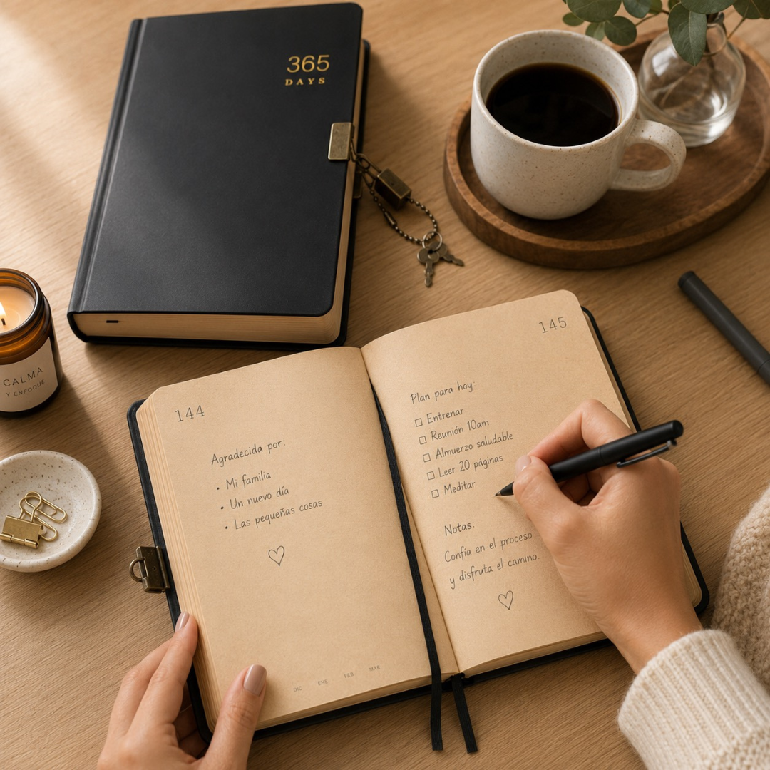 Planner Anual 365 Días Libreta A5 Sin Fechas Con Candado