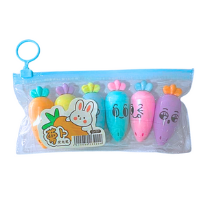 Set De Mini Destacadores Pasteles Diseños Kawaii