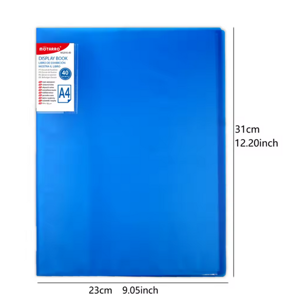 Carpeta Archivadora Color Neón 40 Fundas Transparentes A4