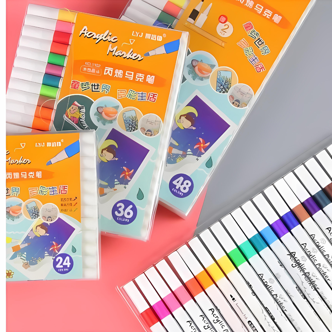 Set De 24 Plumones Acrílicos Para Toda Superficie