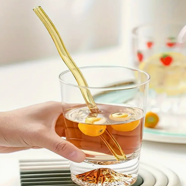 Set De 4 Bombillas Pajillas De Vidrio + 1 Cepillo