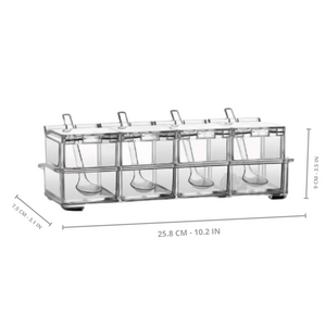 Organizador de Condimentos Transparente - 4 Compartimientos