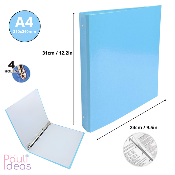 Archivador A4 Binder Carpeta Organizadora Con 4 Anillos