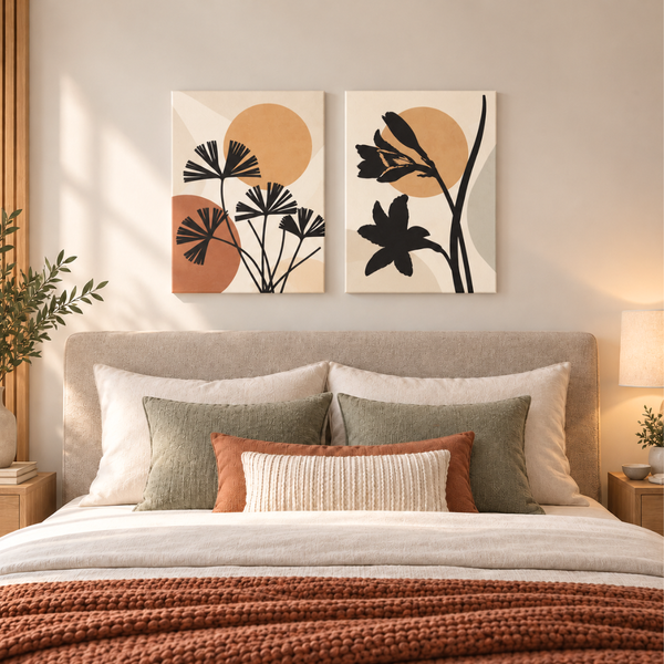 Cuadros Pinturas Decorativas Boho Abstractas 30x40 Cm Set 2