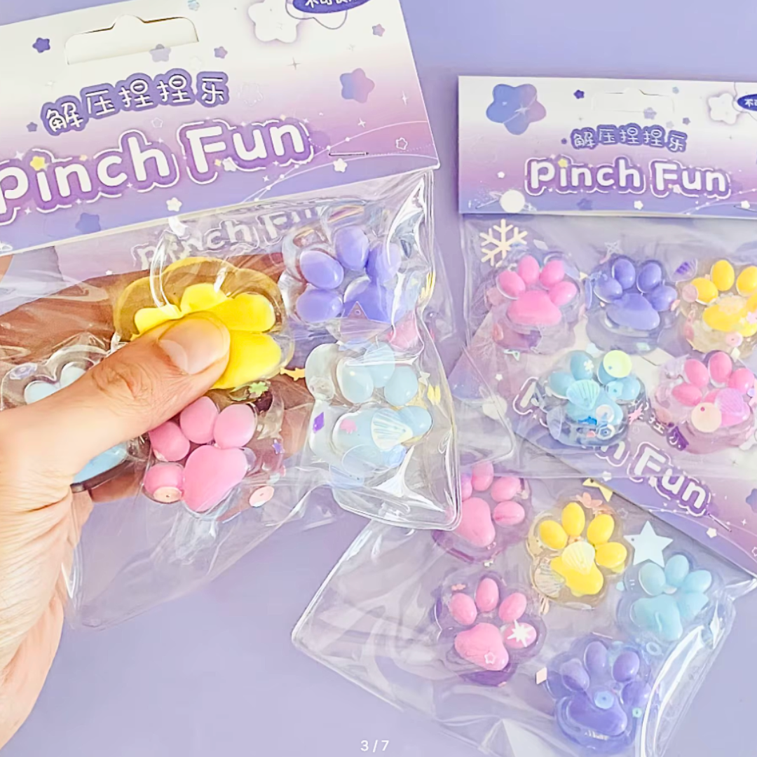 Mini Squishy Pegajosa Patita De Gato Antiestrés Pack 10
