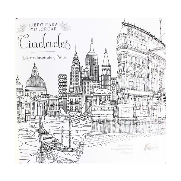 Libro Mandala Ciudades  + 12 Plumones Doble Punta Fina/gruesa