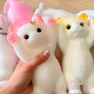 Pack 2 Squishy Pegajosa De Gato Gigante Juguete Antiestrés