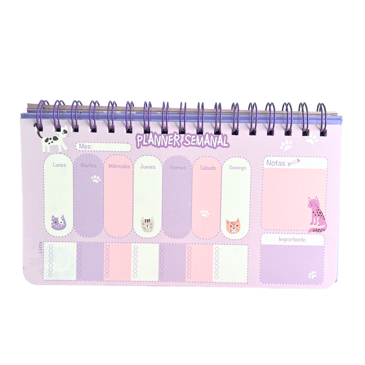 Planners Semanal Plegable Gatitos Kawaii