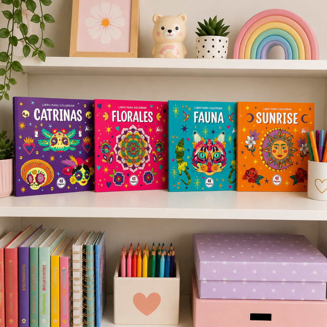 Set De 4 Libros Mándalas Antiestrés Para Colorear