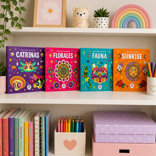 Set De 4 Libros Mándalas Antiestrés Para Colorear