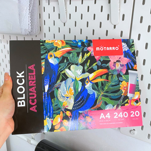 Block Para Acuarela A4 Croquera 240gsm 20 Hojas