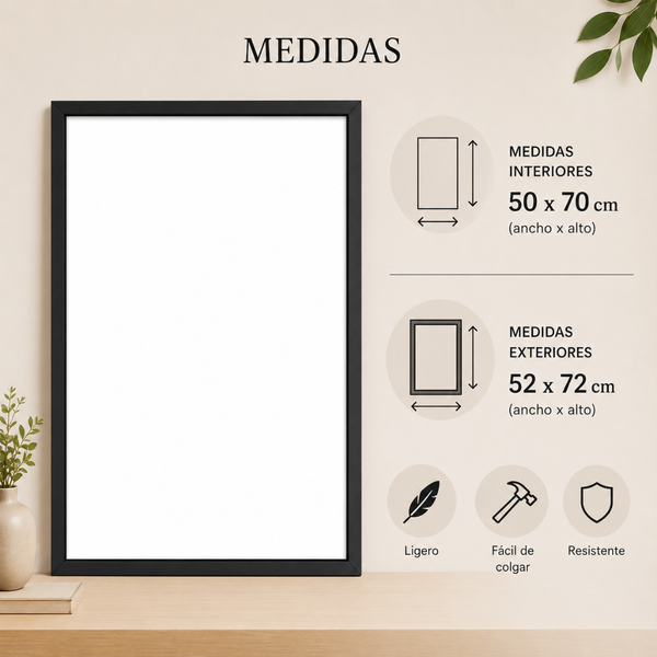 Marco Para Foto 50x70 Cm Cuadro Portarretrato Decorativo