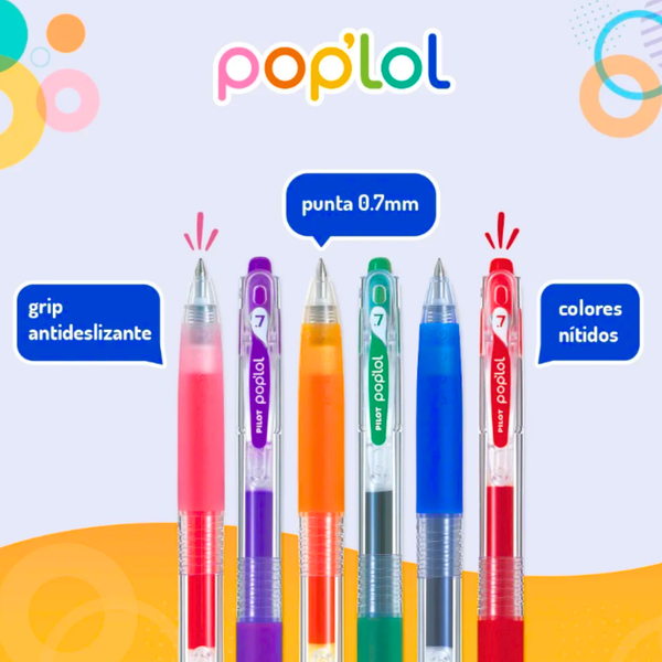 Lápices Tinta Gel 0.7mm Pilot Pop'lol Set De 12