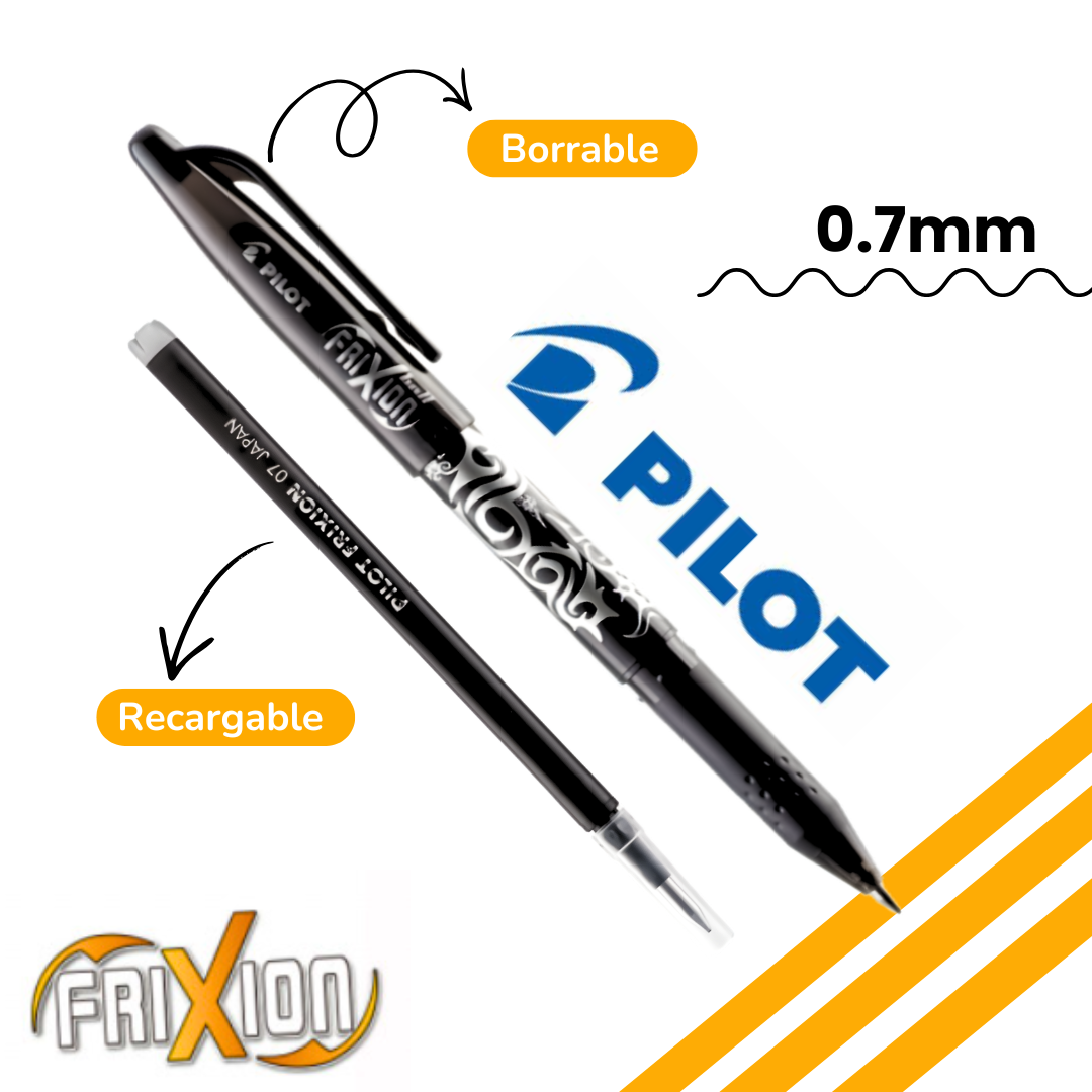 Lápiz Gel Borrable Pilot Frixion Ball 0.7 Mm + Repuesto