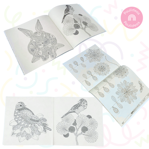 Set 2 Mandalas De 96 Dibujo + Lápices Tiralíneas 24 Colores