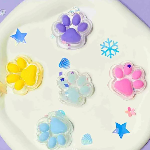 Mini Squishy Pegajosa Patita De Gato Antiestrés Pack De 5