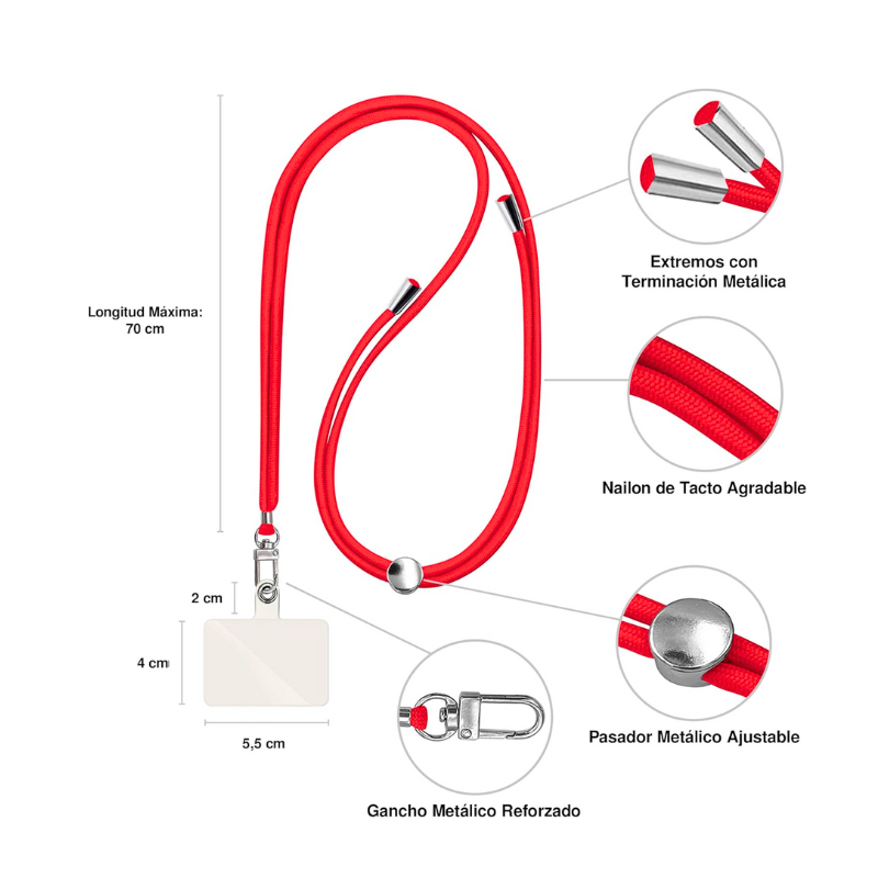 Colgante Para Carcasa De Celular Cordón Universal Antirrobo