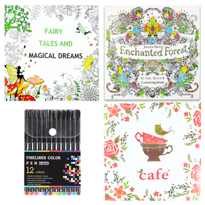 Set Mandalas Para Colorear + 12 Lápices Tiralinea Colores