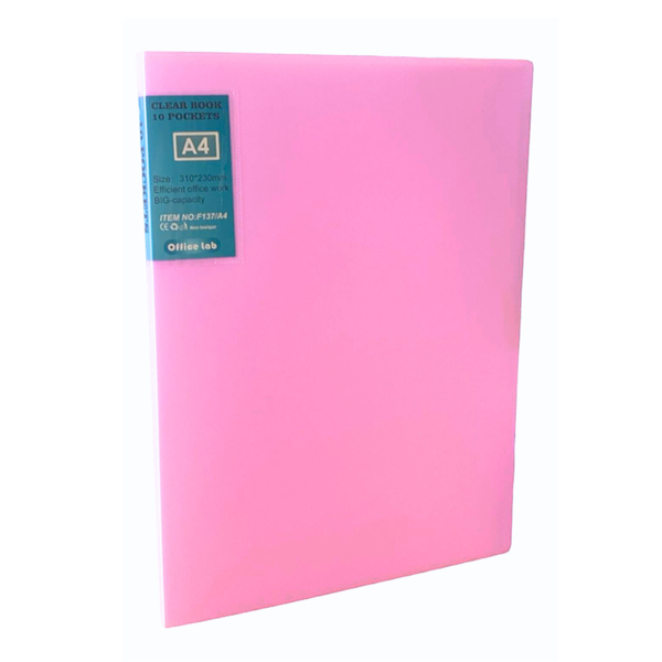 Carpeta Archivadora Color Pastel 10 Fundas Transparentes A4