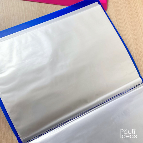 Carpeta Archivadora Color Neón 40 Fundas Transparentes A4